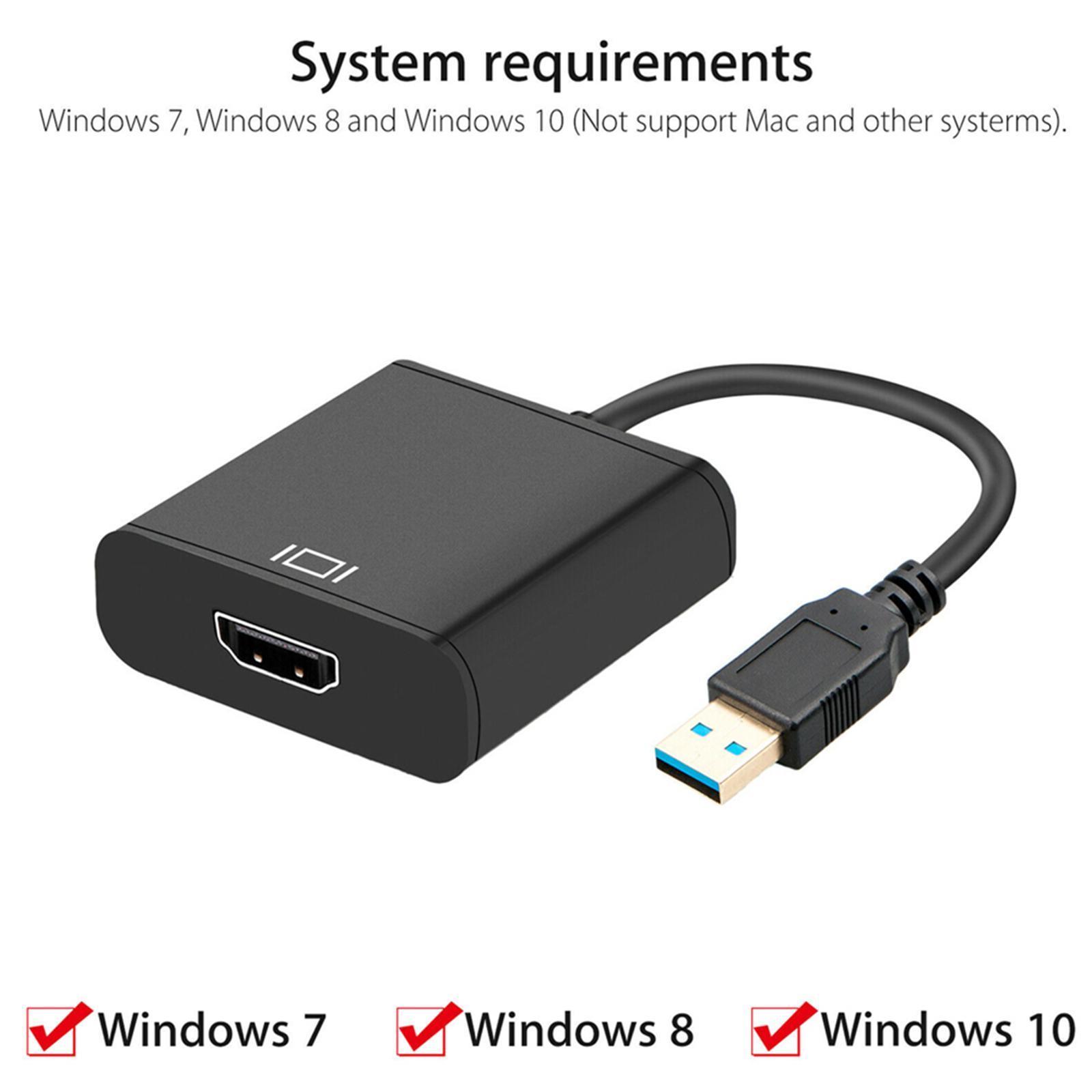 1080P 60Hz USB 3.0 to Audio Video Adapter Video Output for Laptop
