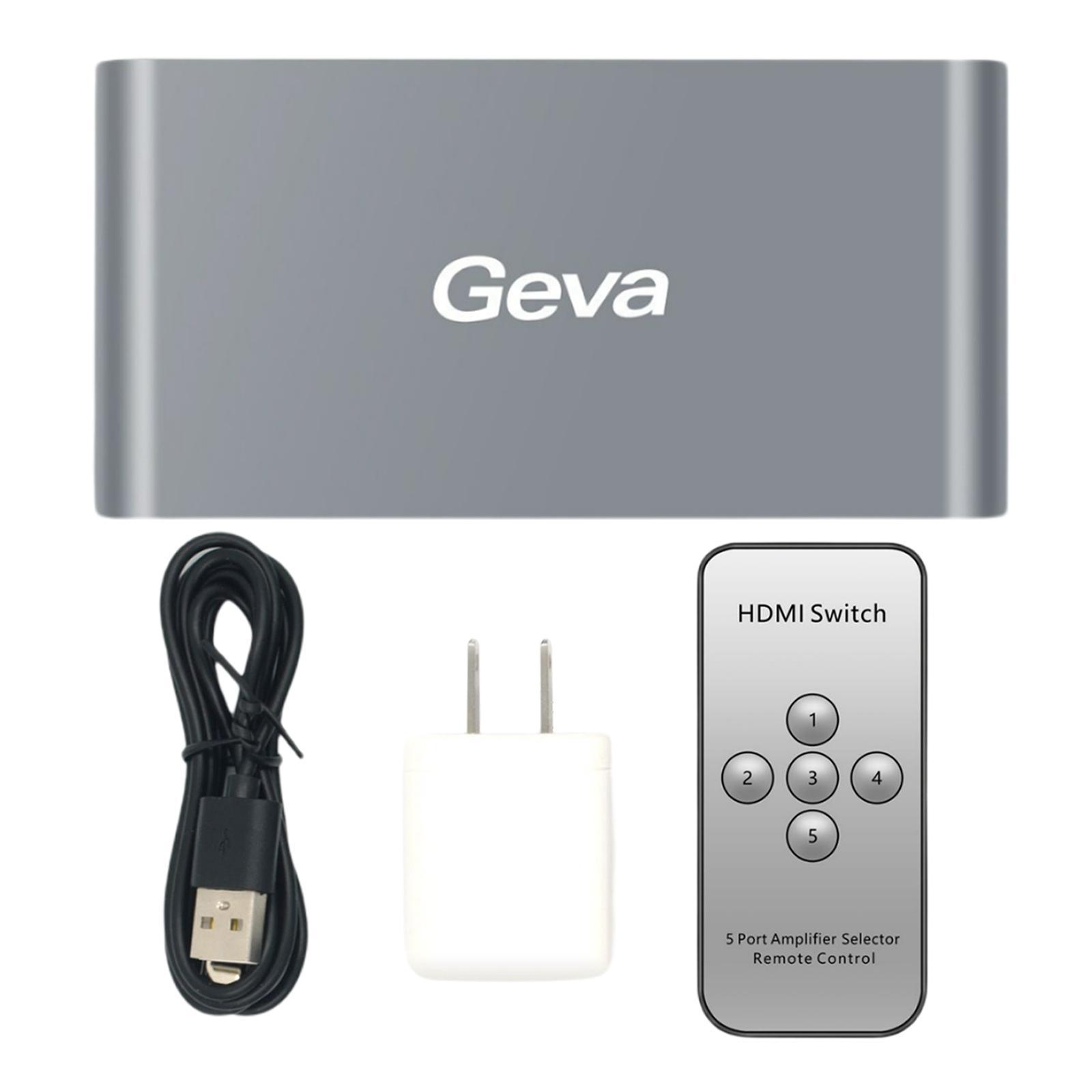 5 in 1 Out 4K@60Hz HDMI2.0 Switcher Selector,with IR Wireless Remote,HDMI Audio Extractor,5 Port 5x1 HDMI Switcher Splitter Box for Computer