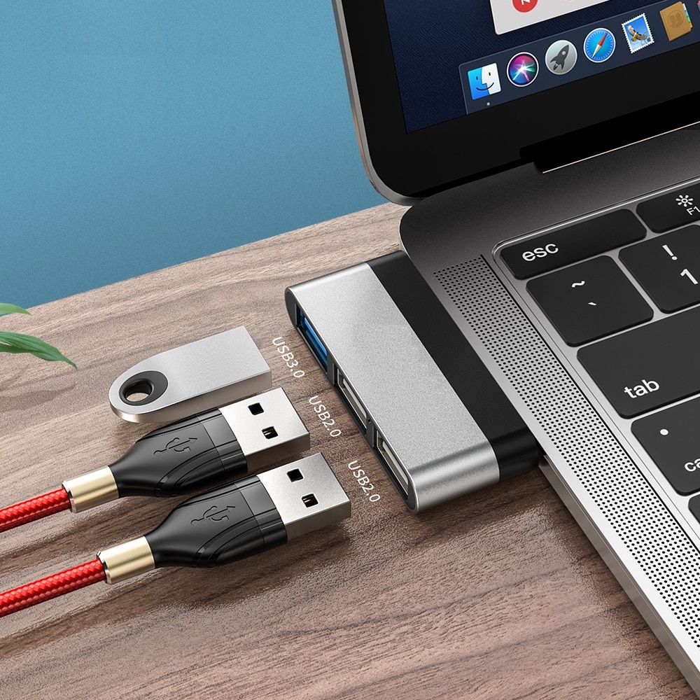 Bộ chuyển đổi cao cấp Type-C Sang 3 cổng USB, OLAPLE - Hàng nhập khẩu