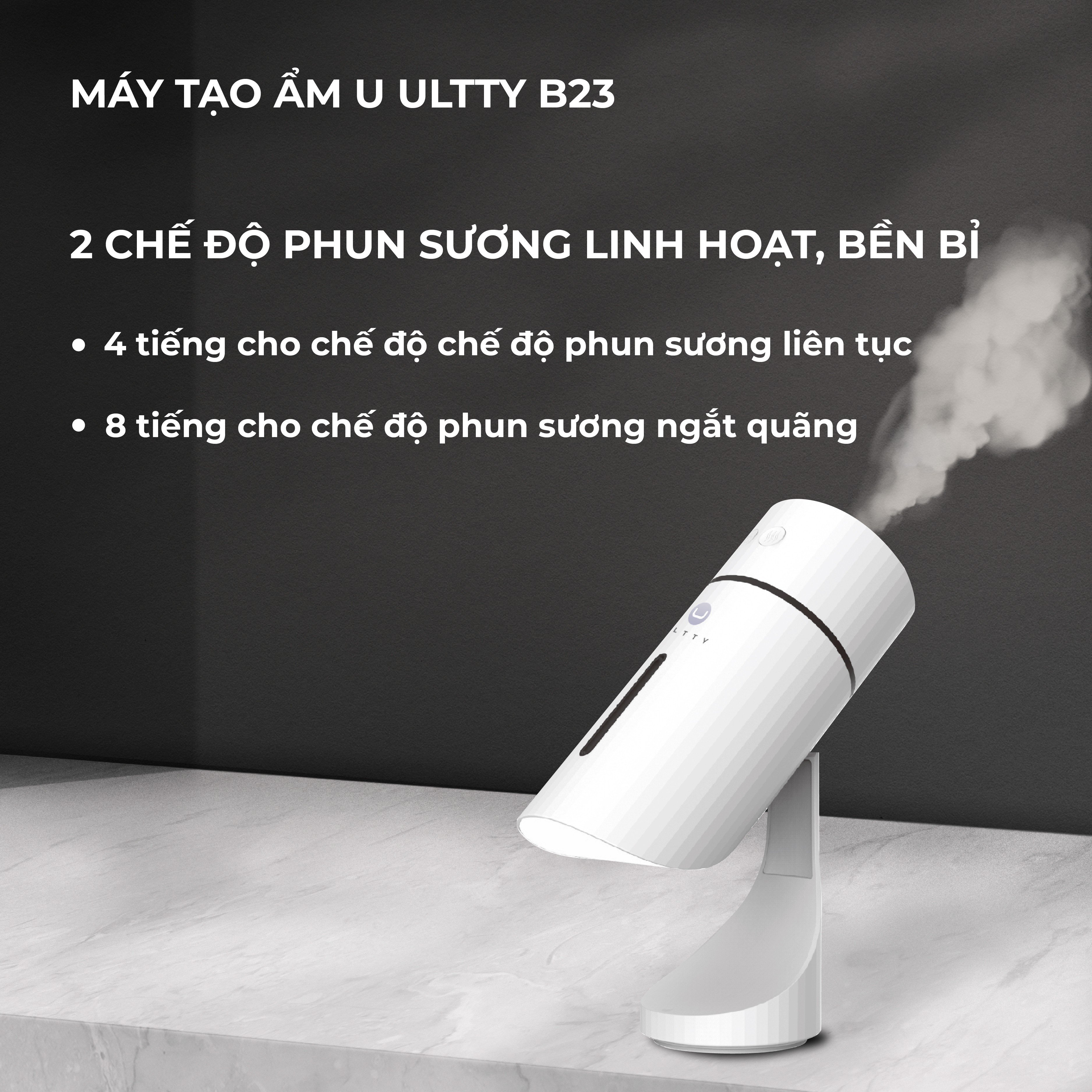 Máy tạo ẩm ULTTY B23 nhỏ gọn thích hợp để ô tô, văn phòng, phòng ngủ, tạo ẩm và làm đèn trang trí. HÀNG CHÍNH HÃNG BH 18 tháng