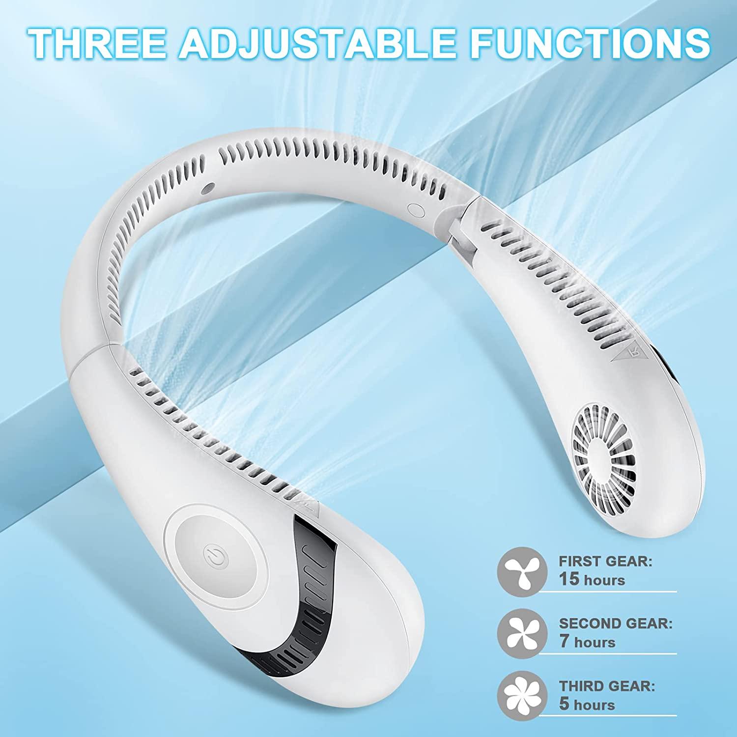 Máy truyền mã USB, 5000mAh quạt nhỏ cổ, nạp đạn, quạt không quạt không chiều, 150 176; quay cho thể thao, du lịch, văn phòng và cắm trại ngoài trời