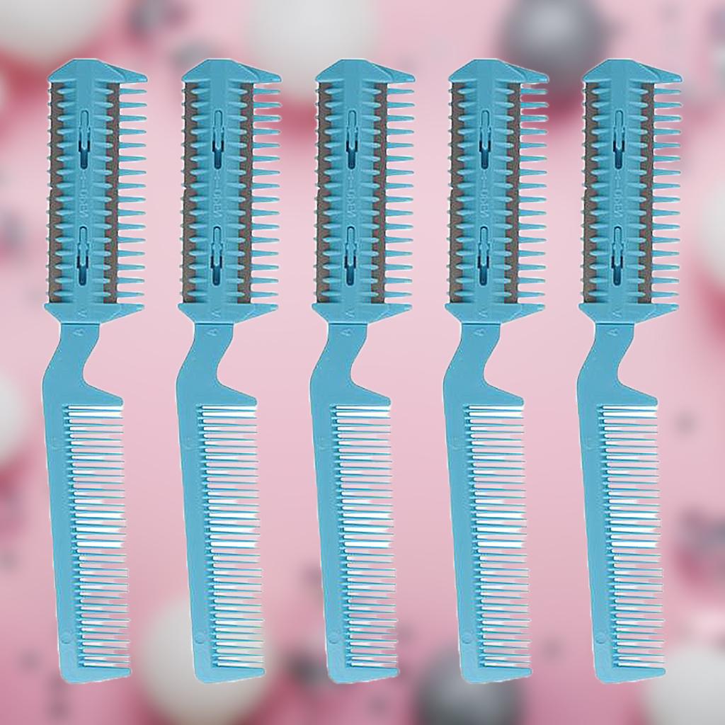 5x Razor Comb Hair Cutter Comb Double Edge Razor Hair Thinning Comb Pink