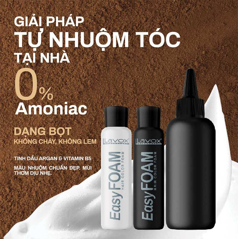 Bọt Nhuộm Tóc Phủ Bạc Lavox