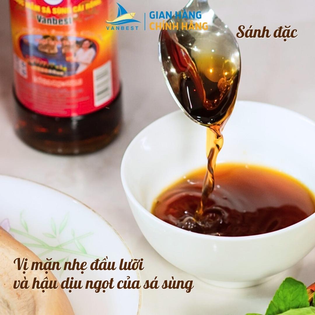Nước mắm sá sùng Vân Đồn độ đạm 28N hộp 2 chai 700ml, nước mắm sá sùng an toàn cho sức khỏe nấu mọi món ăn Vanbest đặc sản Quảng Ninh
