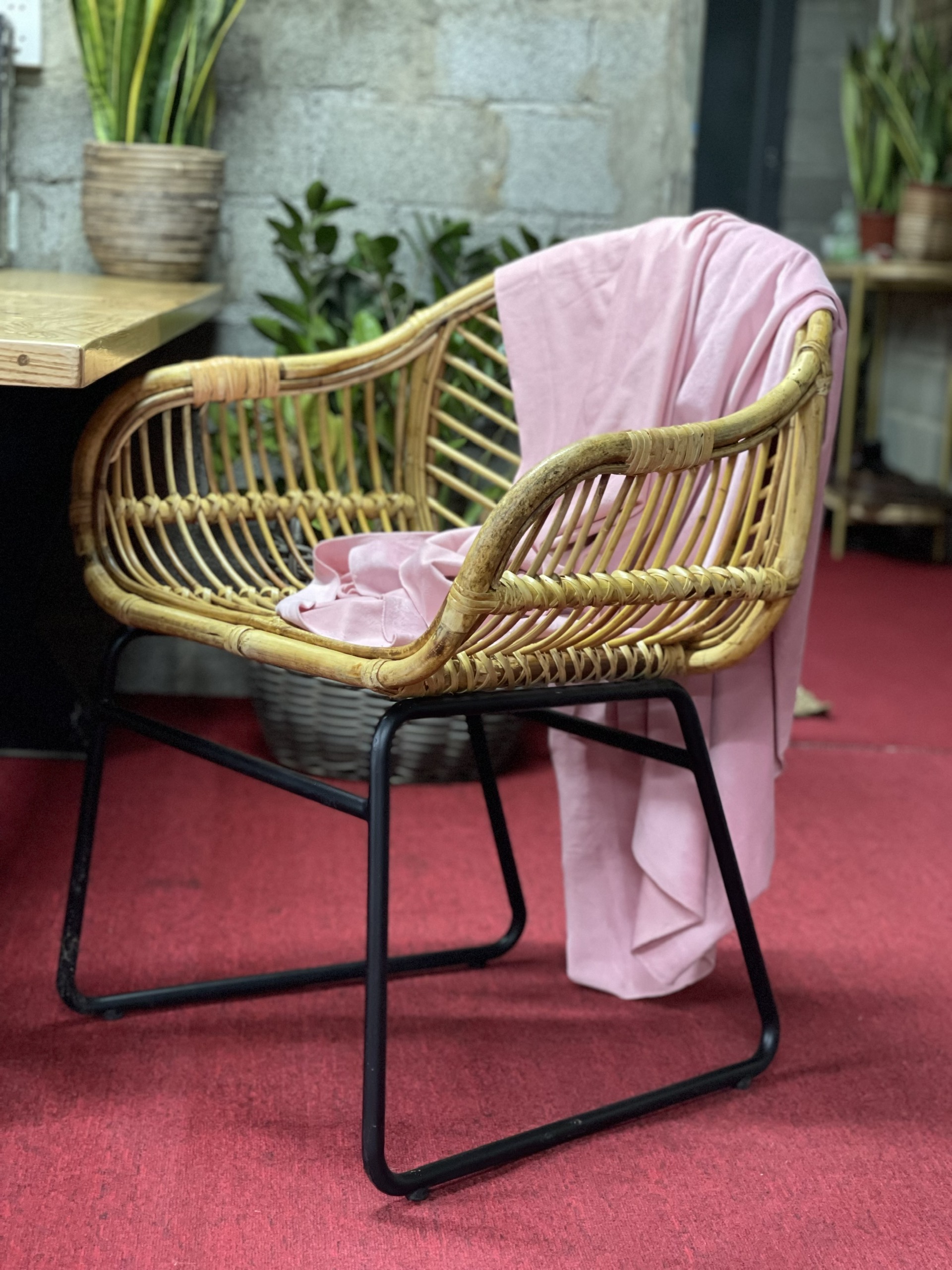 Ghế Mây Chân Sắt Vuông 2021- Rattan Chair With Iron Leg- CH0101