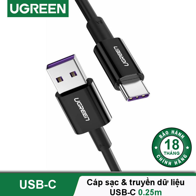 Cáp sạc và truyền dữ liệu từ cổng USB 2.0 sang cổng USB type C UGREEN US253 - Hàng nhập khẩu chính hãng