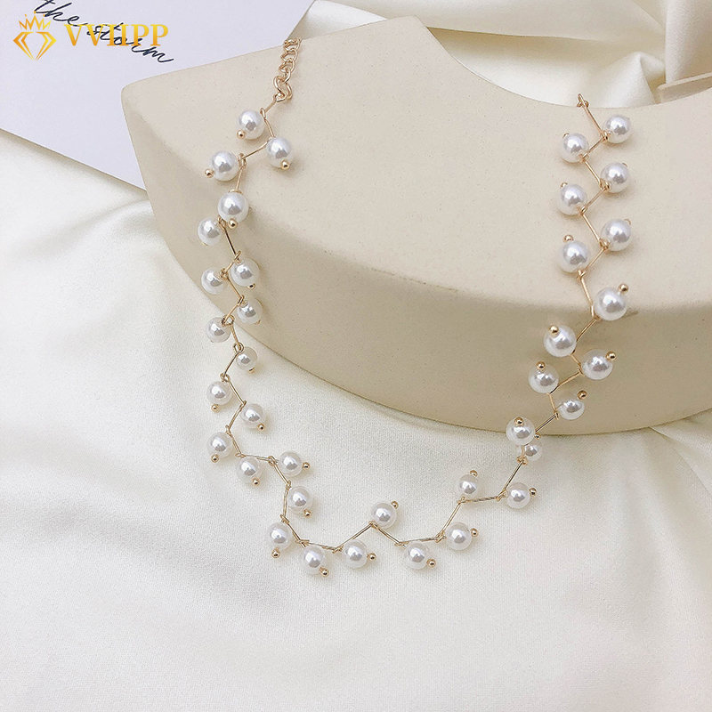 Dây chuyền choker phối ngọc trai thời trang phong cách vintage