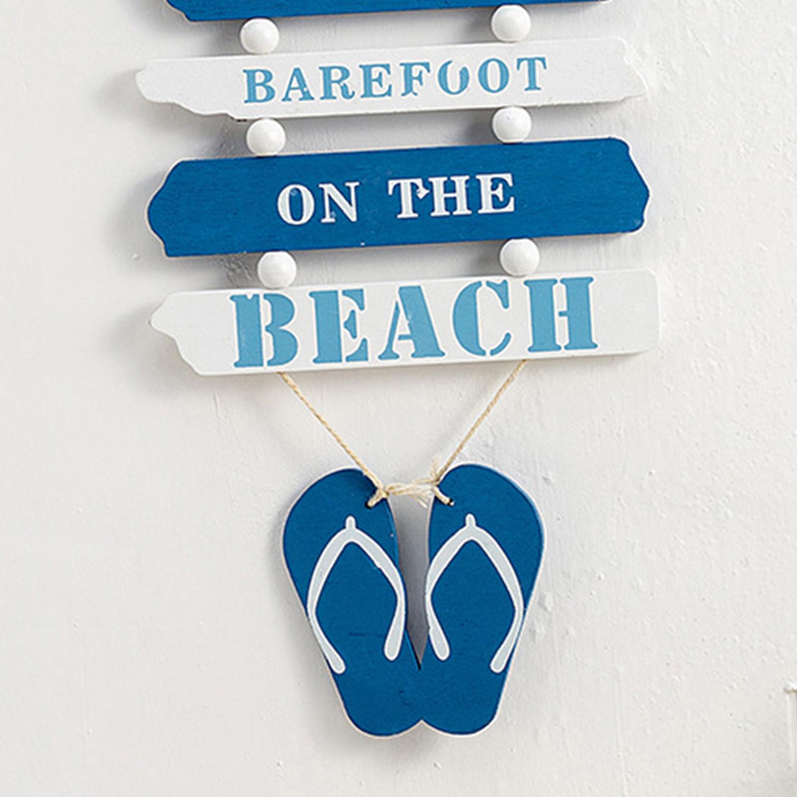 Wooden Hanging Beach Plaque Door Wall Plaque Decor Sign with Hanging Rope Wood Wall Decorative Sign Ornament Decoration