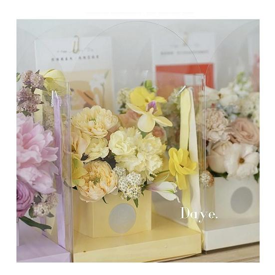 TÚI HỘP CẮM HOA, QUÀ TẶNG - Túi giấy mica đựng hoa phong cách Hàn Quốc