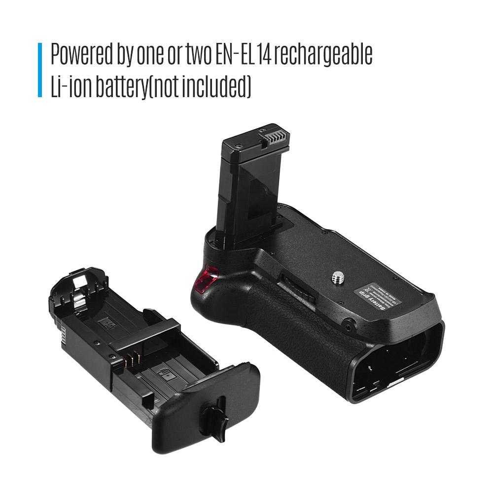 Vertical Battery Grip Holder for Nikon D5300 D3300 D3200 D3100 DSLR Camera EN-EL 14 Battery Powered with IR Remote