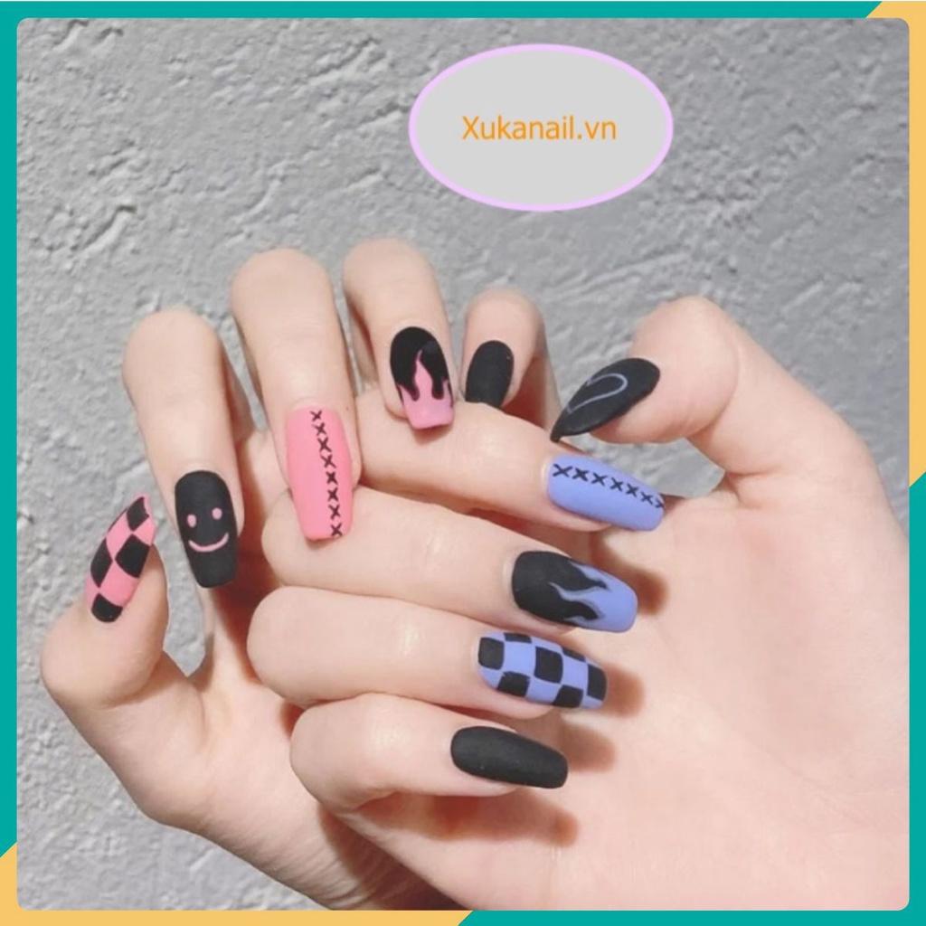 Bộ 24 móng tay giả kèm keo mẫu KM nail đẹp