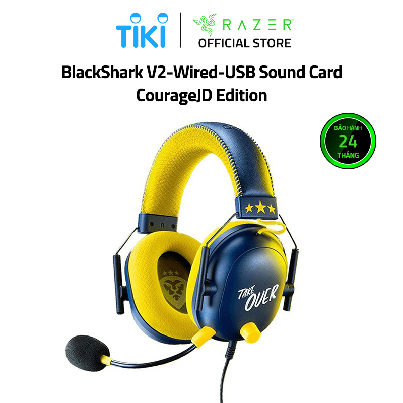 Tai Nghe Gaming Razer BlackShark V2 Wired-USB Sound Card-CourageJD Edition RZ04-03230300-R3M1 - Hàng Chính Hãng