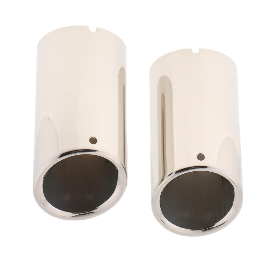 Pair Car Exhaust Muffler Tail Pipe Tip For Volkswagen Golf New Bora Silver