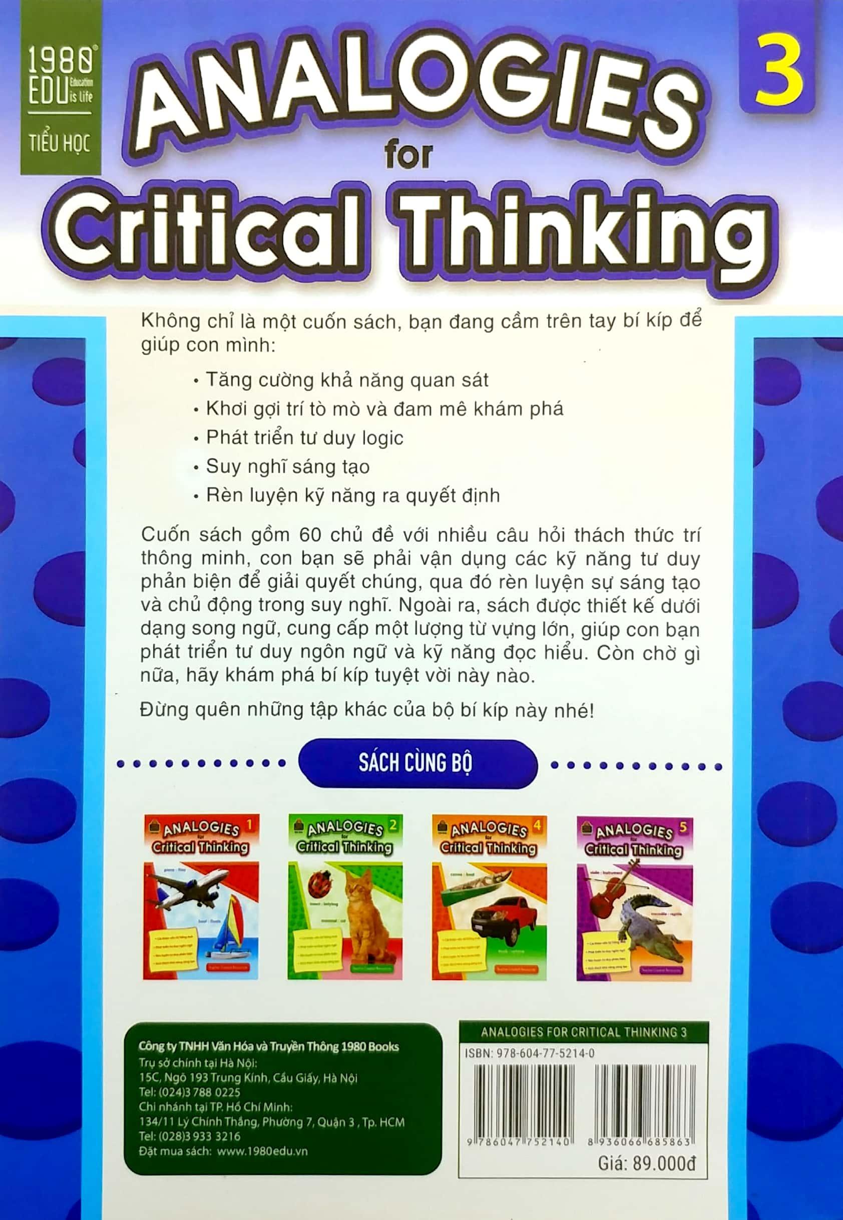 Analogies for Critical Thinking (tập 3)