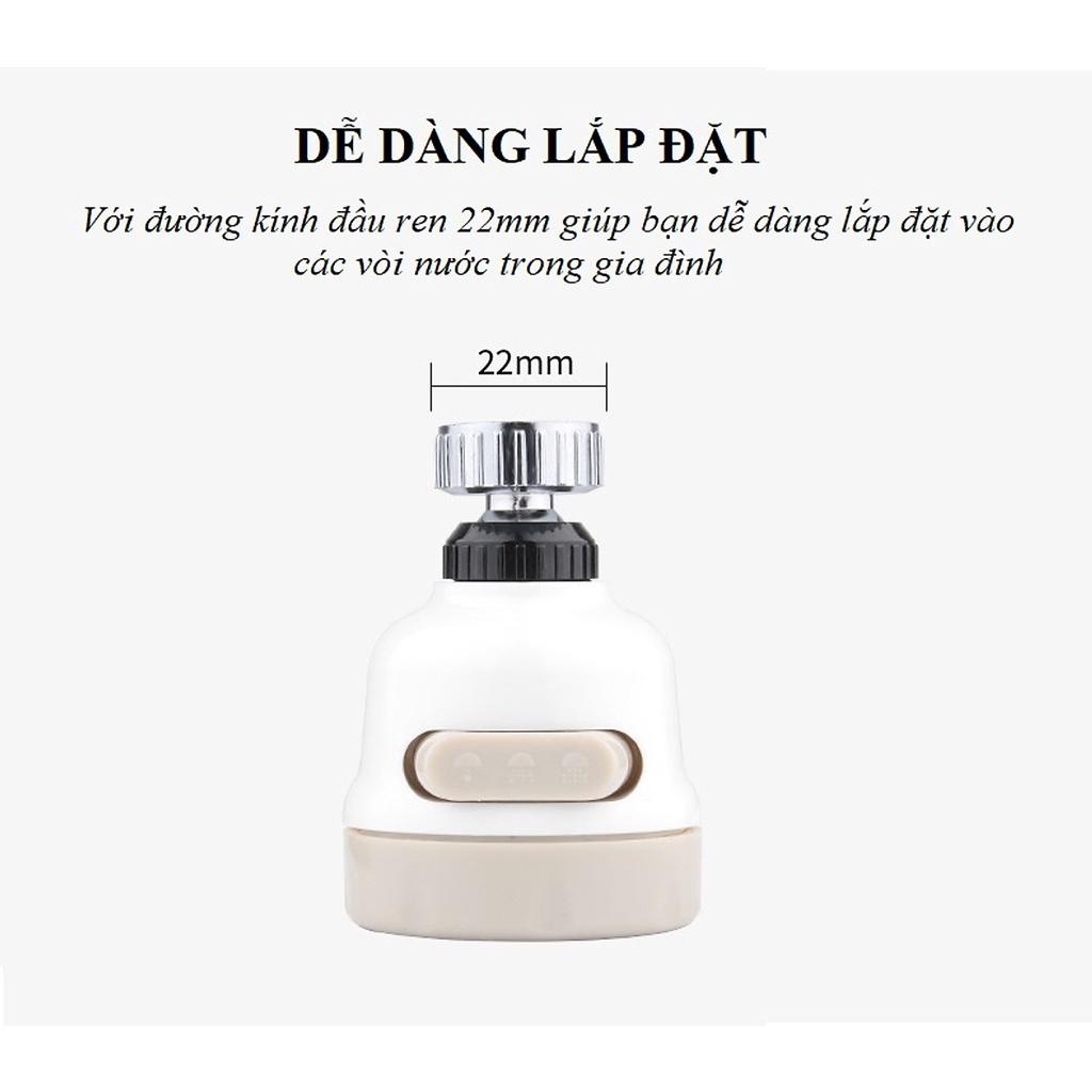 Đầu Gắn Vòi Rửa Bat Tăng Áp- 3 chế độ nước xoay 360 độ, Búp Tăng Áp, Đầu Vòi Rửa Chén Tăng Áp