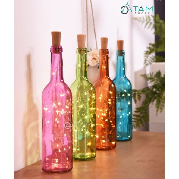Dây đèn đom đóm nút chai 2m màu vàng ấm