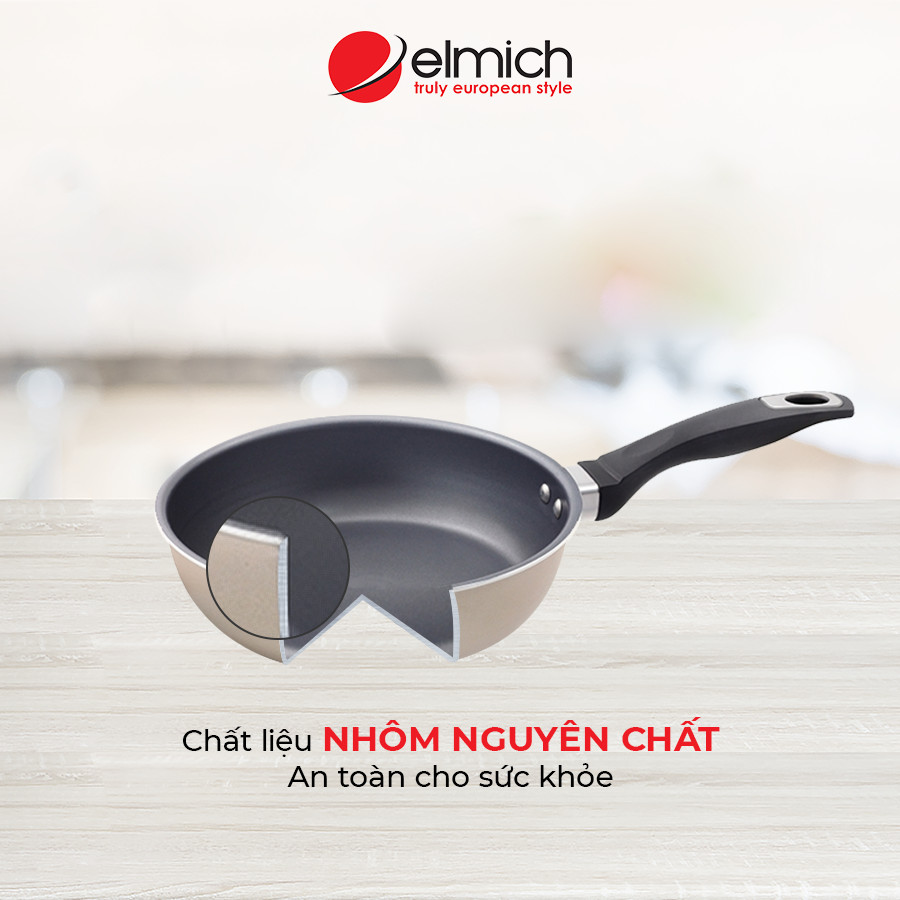 Chảo nhôm chống dính đáy từ Elmich EL-3830 đường kính 20cm - Hành chính hãng