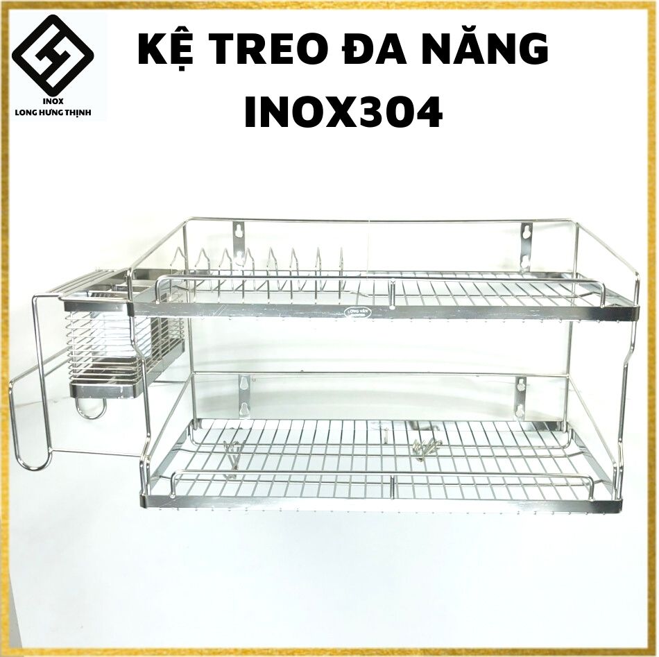 Kệ treo đa năng INOX304 cao cấp 100%, nội thất gia dụng phòng bếp tiện lợi, kệ treo 4 trong 1, đủ loại kích thước cm