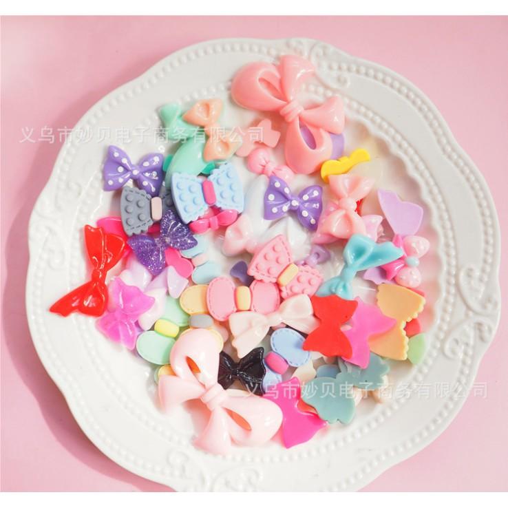 *HN* Gói 30 charm hình các loại nơ cho các bạn trang trí vỏ ốp điện thoại, làm Jibbitz, DIY