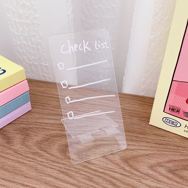 Bảng ghi chú trong suốt để bàn chất liệu nhựa mica để note lịch làm việc có thể tẩy xóa tiện lợi Bobia
