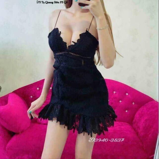 Đầm body 2 dây ren sexy