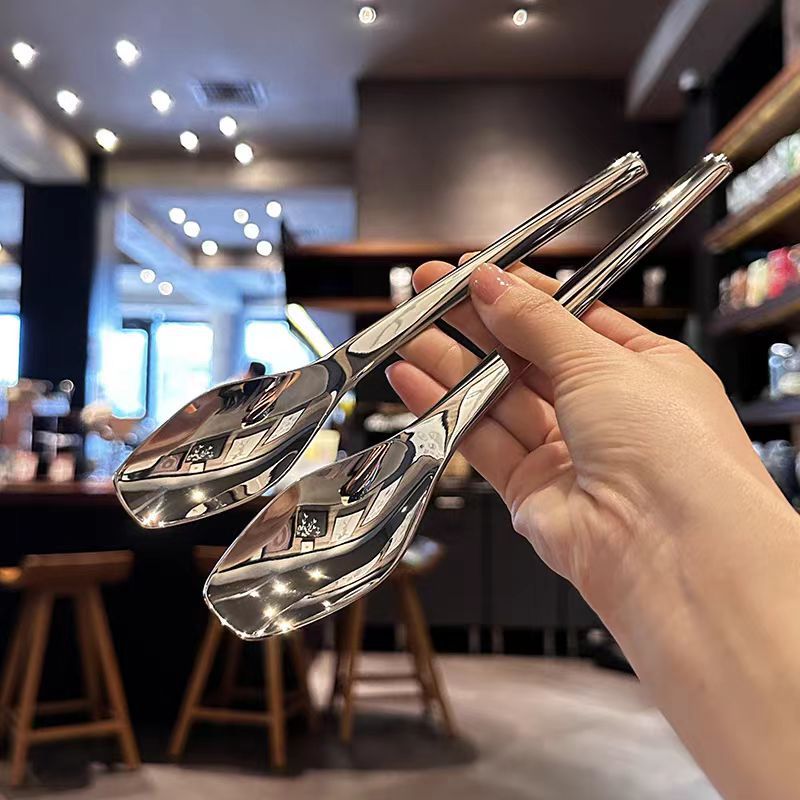 Combo 2 muỗng thìa Inox 304 không gỉ siêu dày dùng để ăn cơm, mỳ, phở, súp, sáng bóng sang trọng