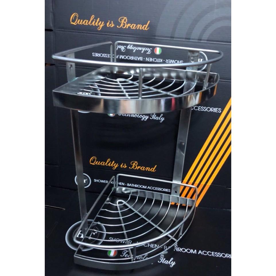 KỆ GÓC 2 TẦNG PHÒNG TẮM INOX 304