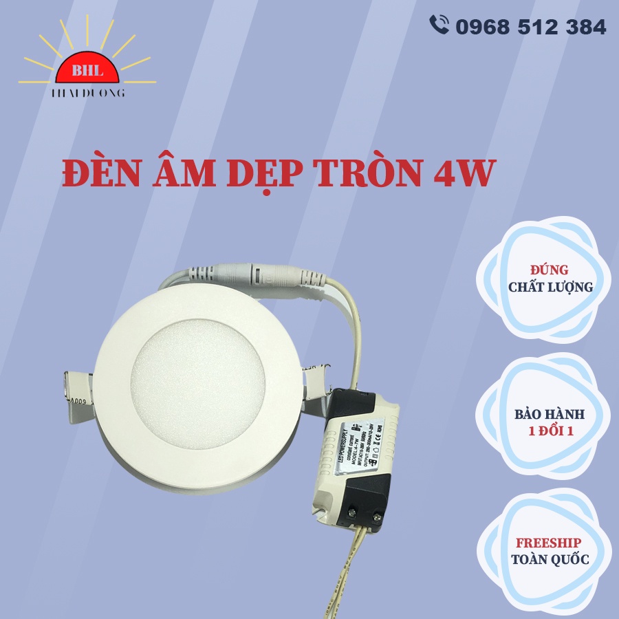 Đèn Âm Dẹp Tròn Thanh Nhựa - 4W