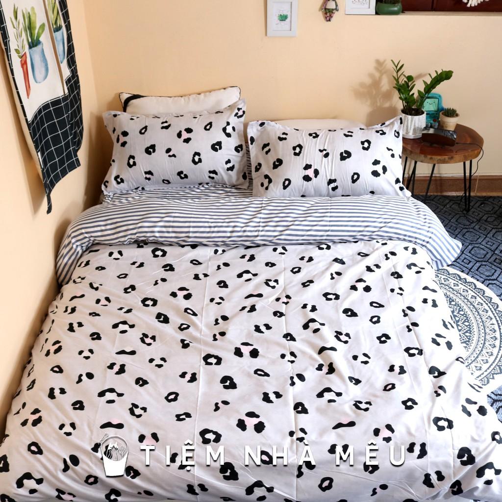 SET CHĂN GA GỐI COTTON POLY 4 MÓN - HOẠ TIẾT BÁO