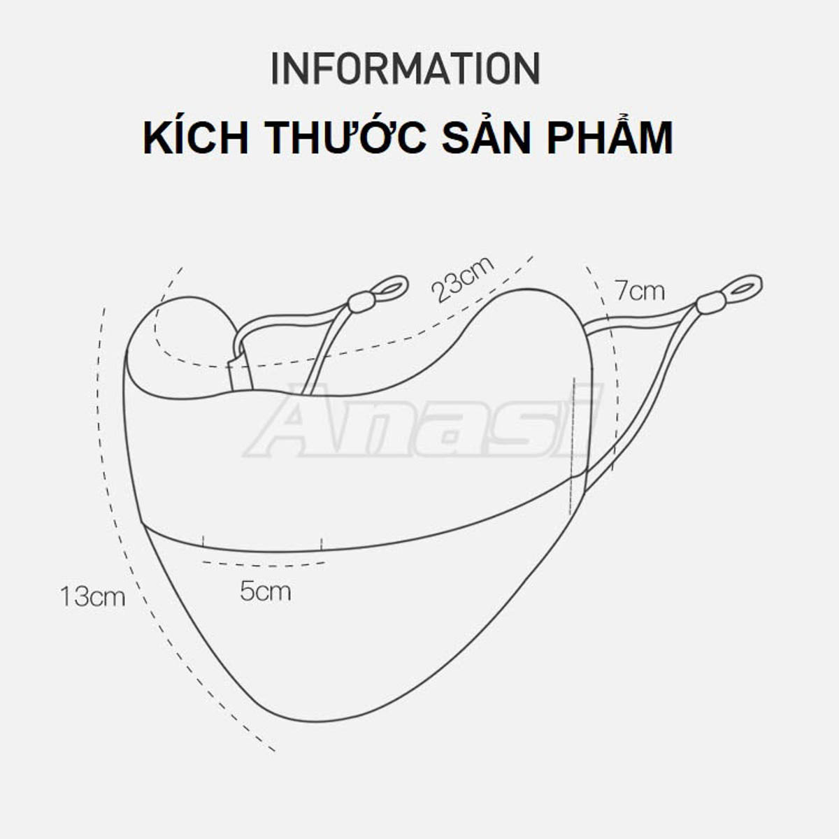 Khẩu trang vải nữ chống nắng có lỗ thở thông thoáng Anasi KT29 - Vải thun lạnh - Che gò má