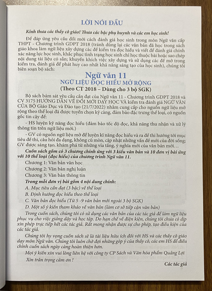 Ngữ văn 11 - Ngữ liệu đọc hiểu mở rộng