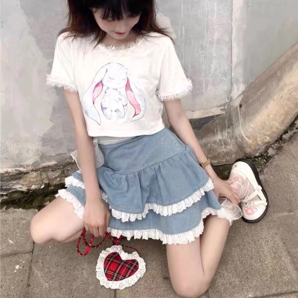Chân váy bèo hai tầng dễ thương