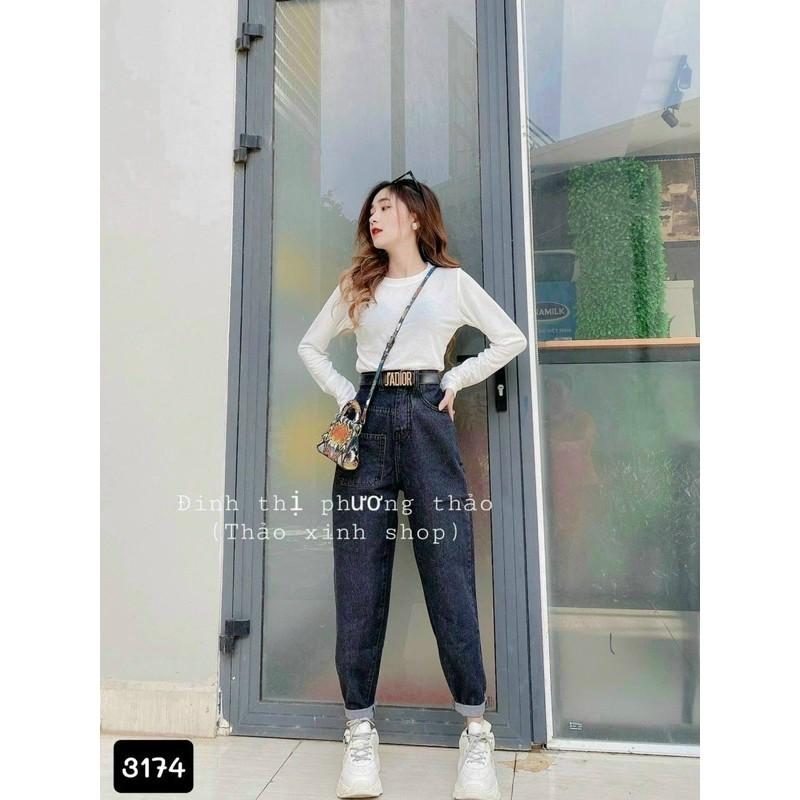 Quần baggy jean túi kiểu 3158, hình thật 100