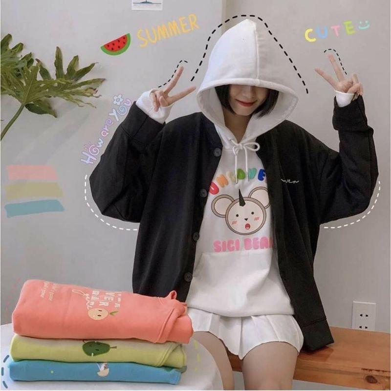 Áo hoodie nam nữ Uncover Sici Bear Unisex Form Rộng Ulzzang