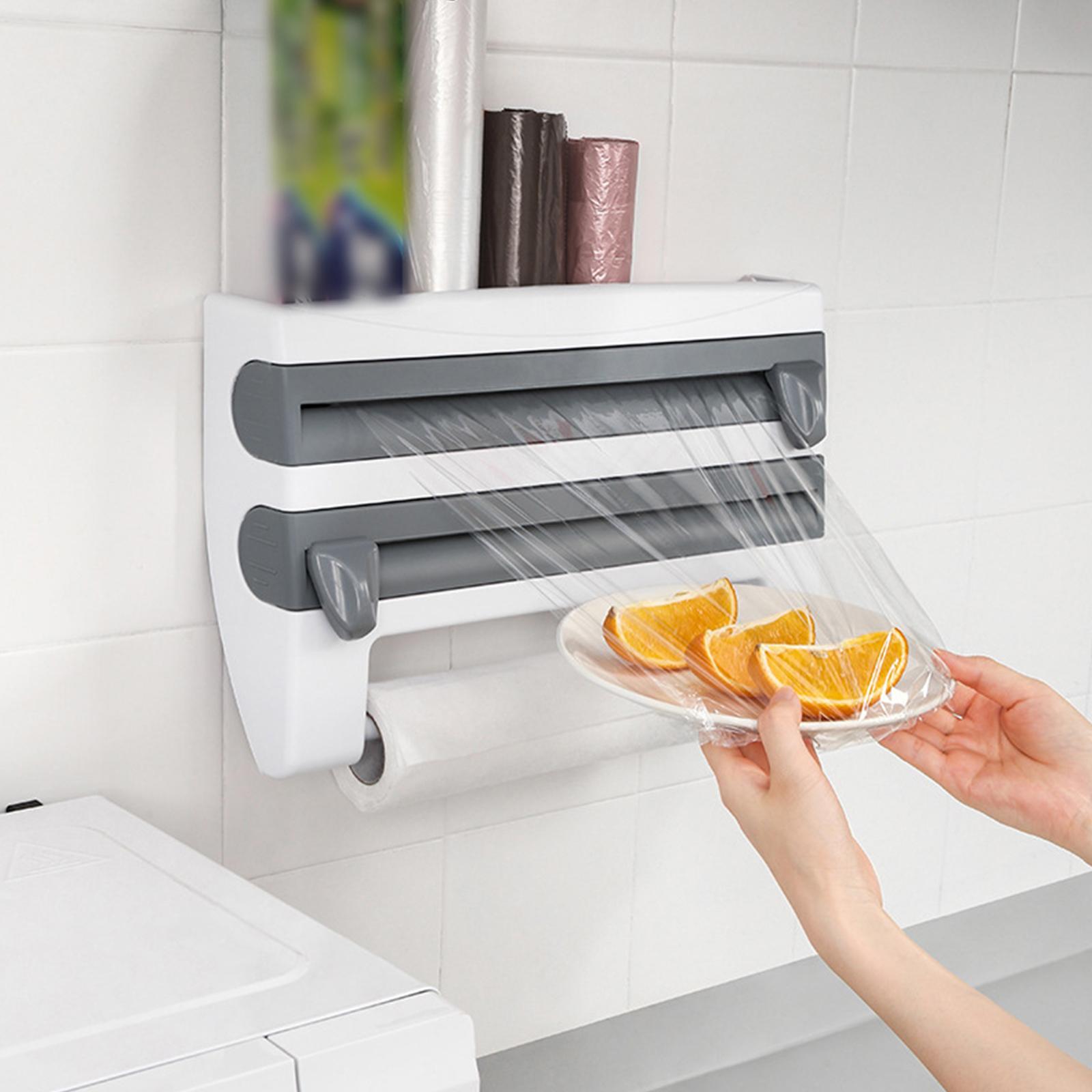 Giá Treo Nhà Bếp 3 Ngăn Dán Tường Đựng Cuộn Giấy