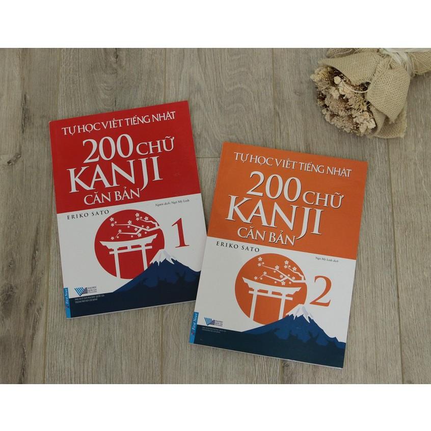 Sách Combo Tự học viết tiếng Nhật 200 chữ Kanji căn bản tập 1 + tập 2 - First News - BẢN QUYỀN