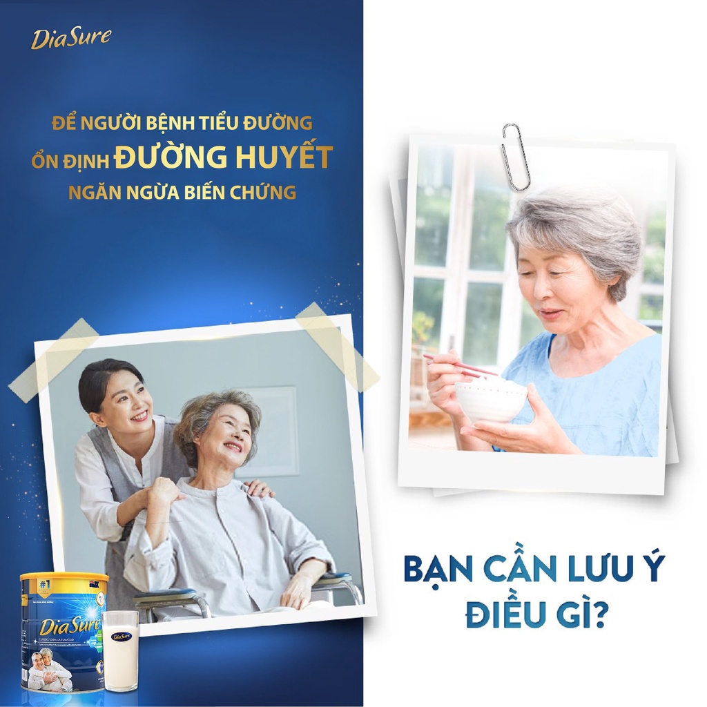 Sữa Non Diasure 850G bổ sung thêm Nano Canxi, Omega3, -Sữa dành cho người tiểu đường