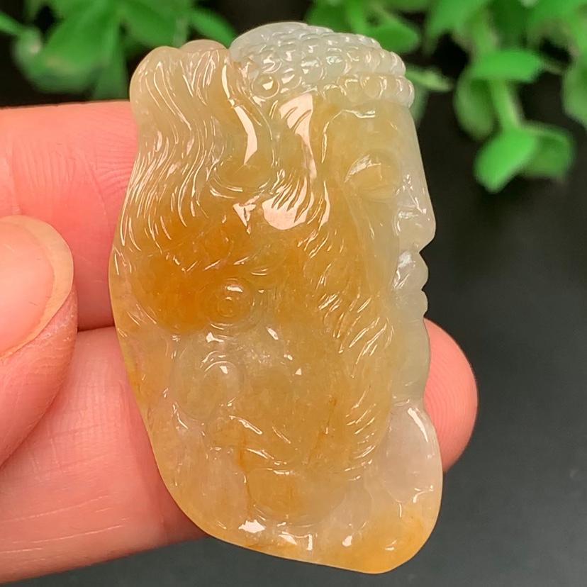 Mặt Phật thiện ác Ngọc phỉ thúy tự nhiên Jadeite A