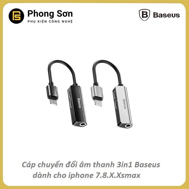 Bộ chia chuyển đổi âm thanh Baseus L52 3in1 2 cổng - Hàng Chính Hãng