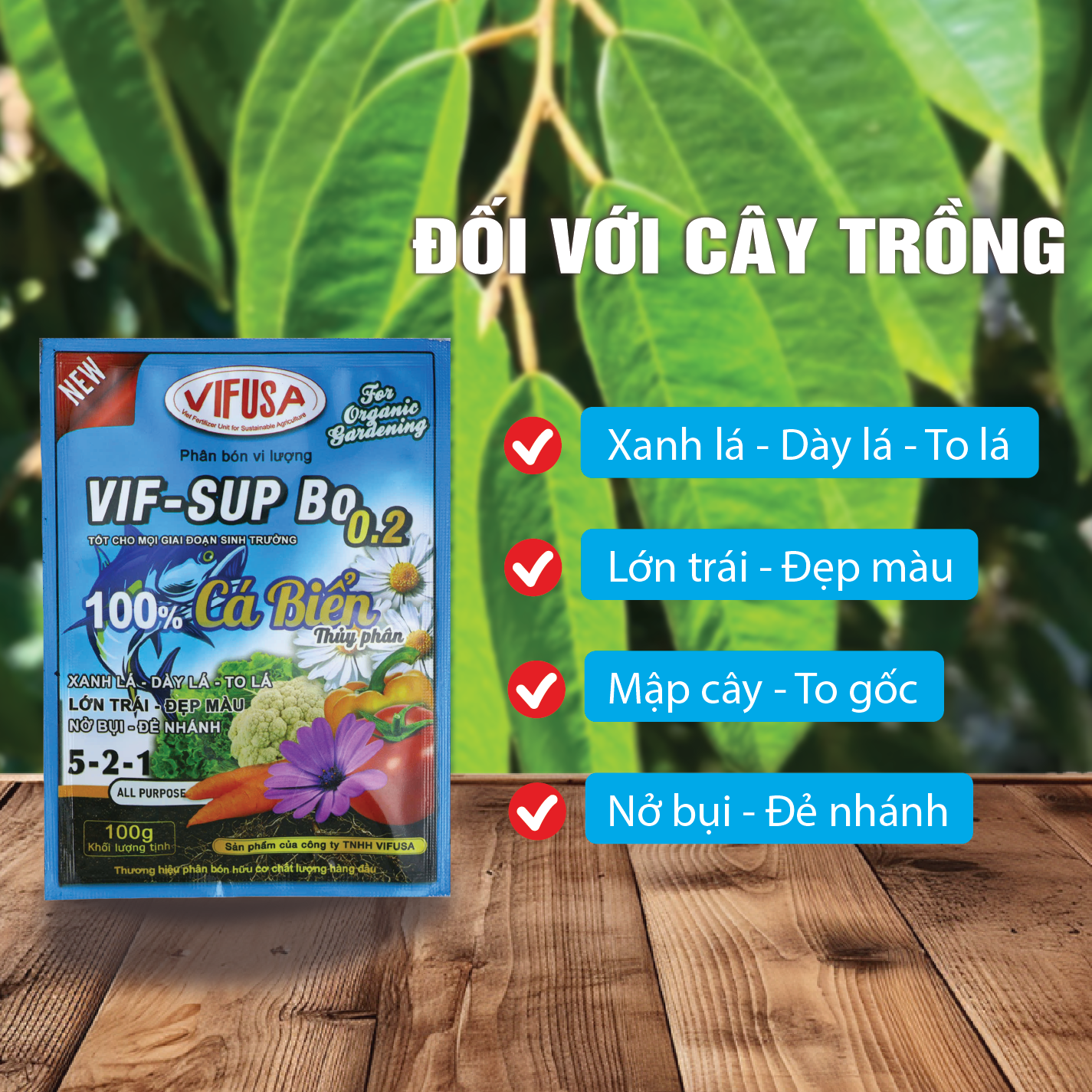 VIF-SUP Bo 0.2 - Phân bón đạm cá gói 100g