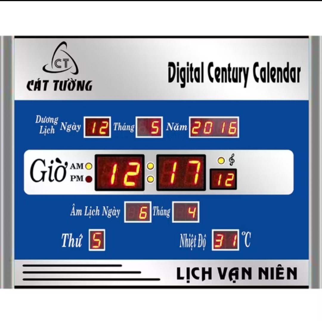 SIÊU ĐỒNG HỒ LED LỊCH VẠN NIÊN TREO TƯỜNG BÁO GIỜ NHIỆT ĐỘ NGÀY THÁNG NĂM THỨ ĐA NĂNG