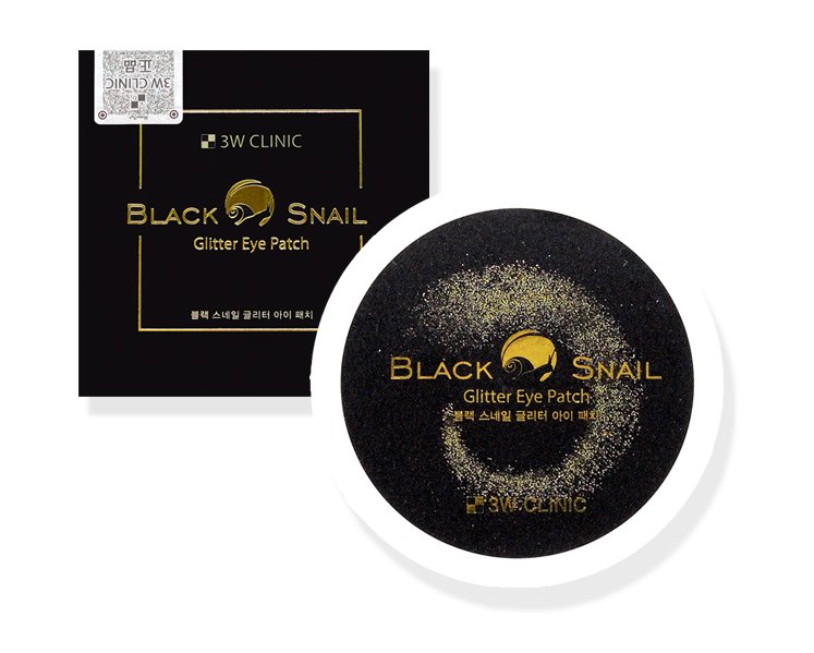 MẶT NẠ ĐẮP MẮT CHIẾT XUẤT DỊCH NHẦY ỐC SÊN BLACK SNAIL GLITTER EYE PATCH 3W CLINIC 90gr 60 Miếng