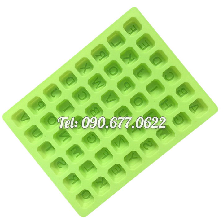 Khuôn silicone làm bánh, rau câu, socola 24 chữ cái, 10 số, ký tự - Mã số 1136