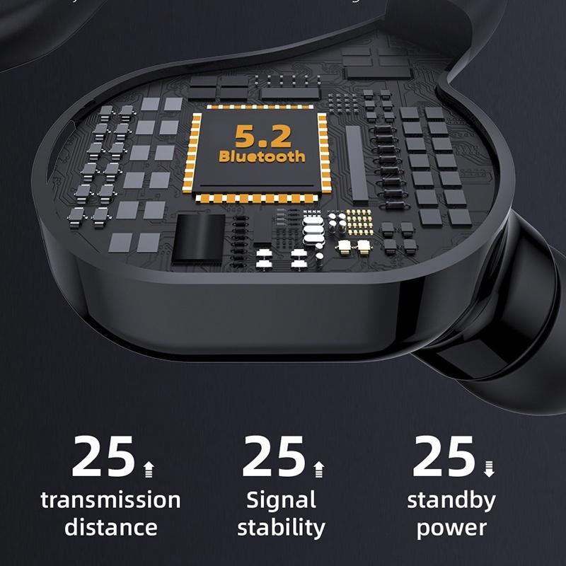 Tai Nghe Nhét Tai Bluetooth 5.2 Không Dây Có Micro F8 Phong Cách Doanh Nhân Chất Lượng Cao