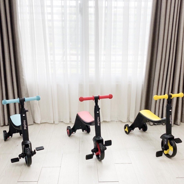 Xe Trượt Scooter Nadle 3in1 - Chòi Chân, Xe trượt, Xe đạp - Tiện Lợi - Màu Đỏ