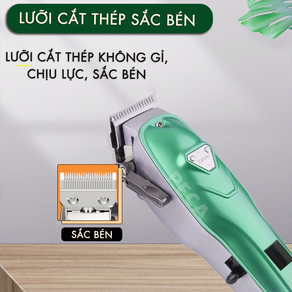 Tông đơ cắt tỉa lông thú cưng chuyên nghiệp Kemei KM-CW22 cắm điện trực tiếp kèm bộ phụ kiện lược, kềm dũa cắt móng thú cưng, lược kéo,...dùng cạo lông chó mèo tiện lợi