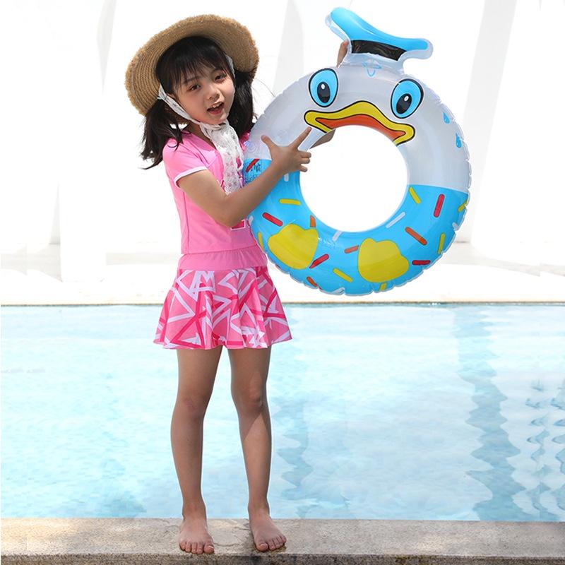 Mới Vịt Donald Phim hoạt hình dễ thương Vòng tròn bơm hơi Bể bơi Phao trẻ em Vòng bơi Nước Bữa tiệc mùa hè Đồ chơi bể bơi cho trẻ em