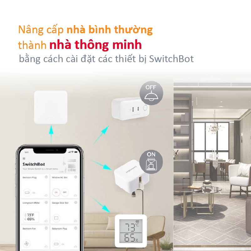 Bộ điều khiển trung tâm thông minh SWITCHBOT Hub Mini -Hàng chính hãng- IR blaster, kết nối Wifi cho các thiết bị cùng hệ, điều khiển máy lạnh, tương thích với Alexa, Google Home, HomePod, IFTTT