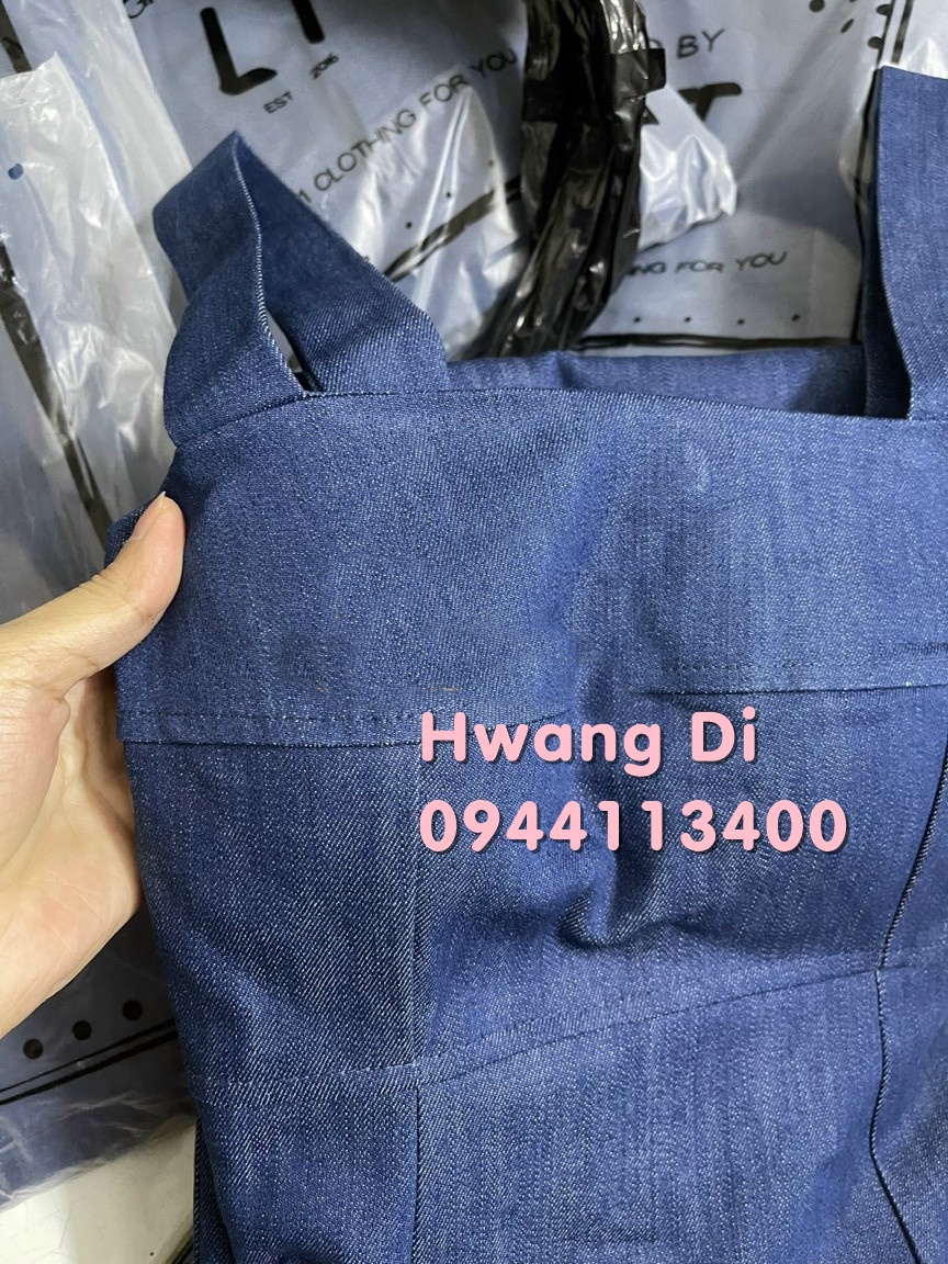 ĐẦM DÂY DENIM JEANS MIDI DÀI SUÔNG TRƠN HAI DÂY CỔ U DẠO PHỐ ĐI BIỂN DỰ TIỆC