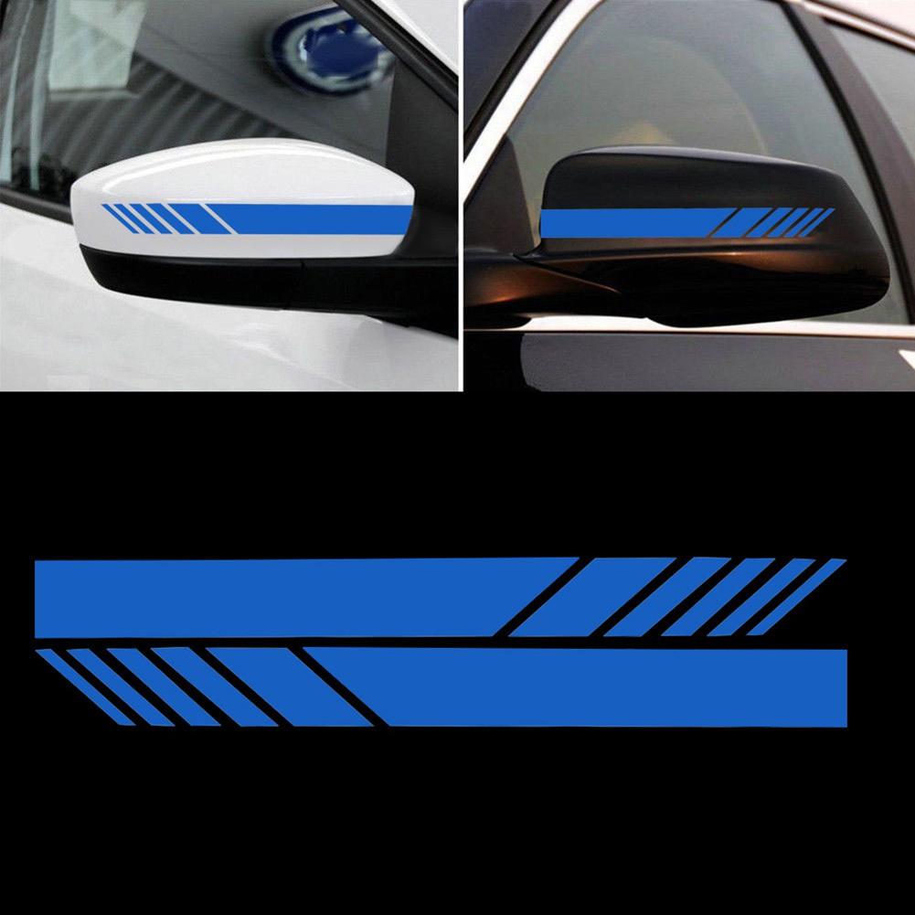 2 Sticker Dán Kính Chiếu Hậu Xe Hơi Họa Tiết Kẻ Sọc